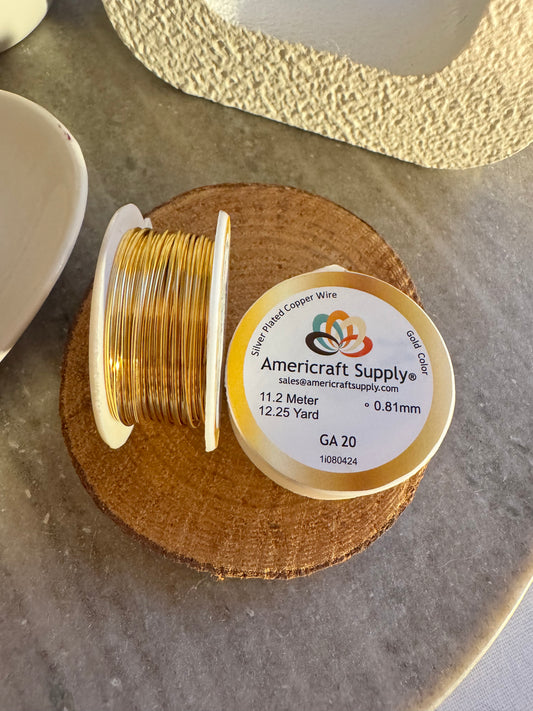 Silver Plated Copper Wire | Gold Color (20)