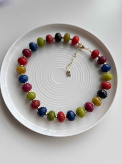 Donut type agate necklace