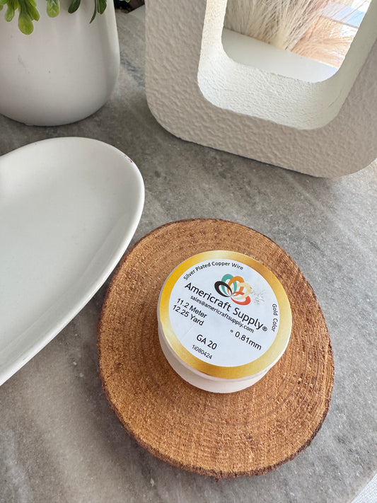 Silver Plated Copper Wire | Gold Color (20)